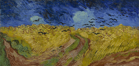reproductie Korenveld met kraaien van Vincent van Gogh